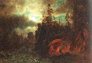 Bierstadt, Albert The Trappers' Camp oil painting picture wholesale